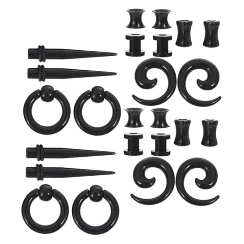 LIFKOME 2 Sätze Ohr Dehnstäbe Set Schwarz Ohr Piercing Tunnel Stretcher Plugs Damen Herren Schmuck Set Vielseitig Modern Langlebig LIFKOME 2 Sätze Ohr Dehnstäbe Set Schwarz Ohr Piercing Tunnel Stretcher Plugs Damen Herren Schmuck Set Vielseitig Modern Langlebig von LIFKOME