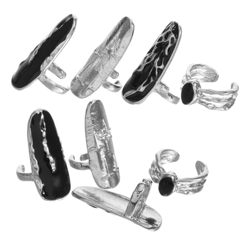 LIFKOME 2 Sätze Punk Fingernagel Ringe Offene Fingerringe Irreguläres Muster Nagelkunst Zubehör Damen Vintage Nagel Dekoration von LIFKOME