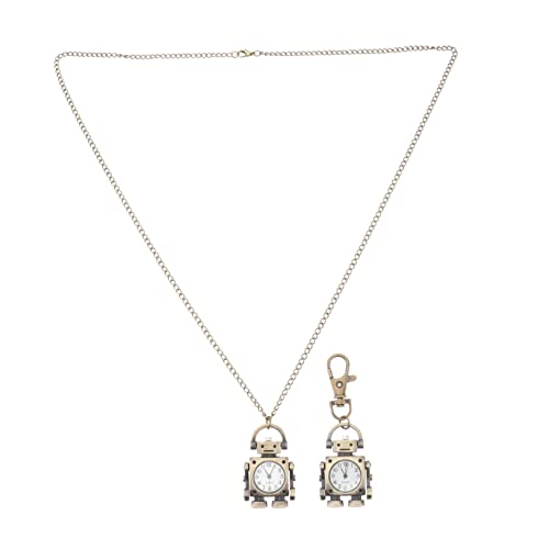 LIFKOME 2sätze Kreatives Robotermotiv Taschenuhr Schlüsselanhänger Set Vintage Design Für Handtasche Oder Rucksack Langlebig Und Praktisch Inklusive Kette Und Schlüsselring von LIFKOME