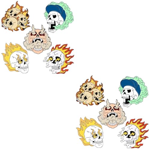 LIFKOME 2 Sätze Teiliges Punk Gothic Schädel Brosche Robuste Abzeichen Für Kleidung Taschen Hüte Und Schals Langlebig Und Stylisch Für Verschiedene Anlässe 5 Stück * 2 von LIFKOME