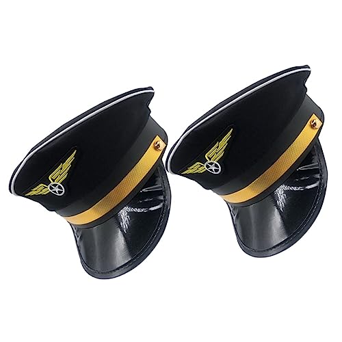 LIFKOME Halloween-pilotenmütze 2er Satz Dekorative Pilotenmützen Verstellbar Für Damen Herren Party Cosplay Kostümaccessoire von LIFKOME