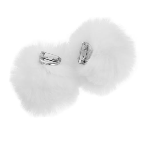 LIFKOME 2 Stück Abnehmbare Fellbällchen Schuhclips aus Kunstfell Leichte und Langlebige Schuhschmuck Anhänger für Damen Vielseitig für Schuhe Taschen Hüte Weiße Schuhe DIY Accessoires von LIFKOME