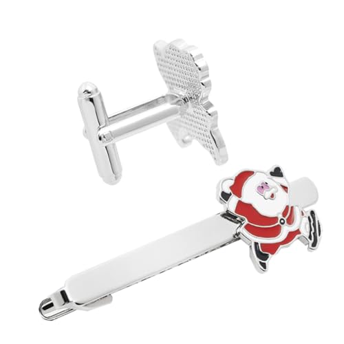 LIFKOME 2 Stück Adorable Santa Claus Tie Clips Dekorative Krawattenklammern für Herren Langlebige Metalllegierung Festhaltend und Modisch für Weihnachtsfeier und Formelle Anlässe von LIFKOME