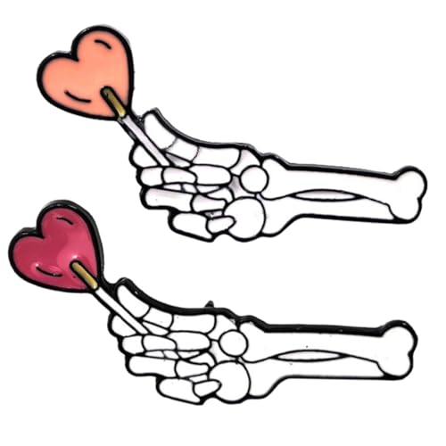 LIFKOME 2 Stück Alloy Brosche Skeletthand Herz Brosche für Kleidung Taschen Schals Punk Accessoire für und Styles von LIFKOME