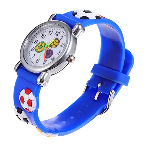 LIFKOME 2stücke Fußballmuster Kinderuhr wasserdichte Armbanduhr Aus Modisches Design Für Jungen Und Mädchen Für Schule Und Freizeit Bequemes Silikonarmband von LIFKOME