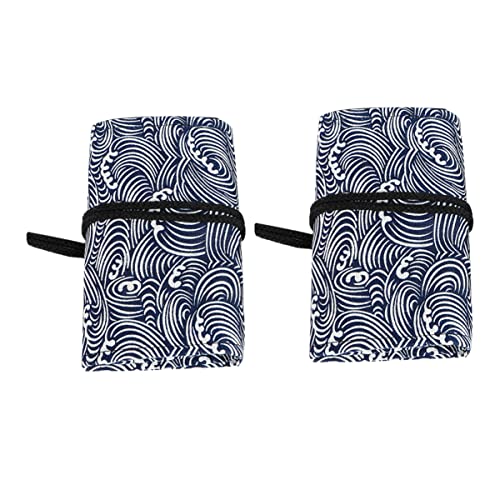 LIFKOME 2stücke Bleistiftrolle Aus Canvas-Material Farbige Muster Praktischer Bleistift-Organizer Schulschreibwarentasche Organisieren Und Klassifizieren von LIFKOME