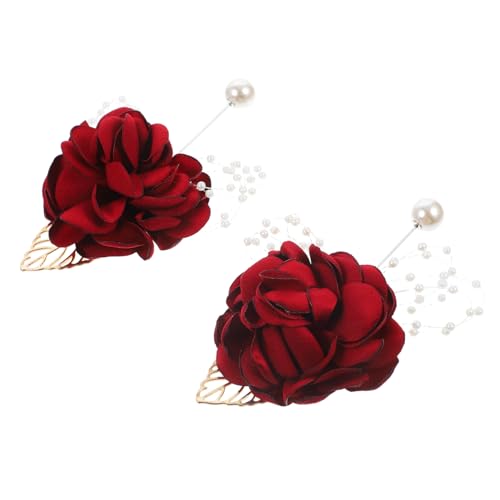 LIFKOME 2 Stück Bräutigam Corsage Gefälschte Rosen Dusche Dekorationen Nobel Fälschung Junggesellin Künstliche Rosen Mit Stiel Korsage Blütenblatt Sei Reize Brautjungfern Stoff von LIFKOME