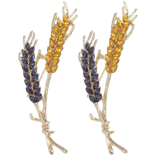 LIFKOME 2 Stück Weizenohr-strass-brosche Für Damen Herren Etiketten-pin Brosche Mit Kristallen Schmuck Für Mäntel Anzüge Kleider Elegante Vintage-brosche von LIFKOME