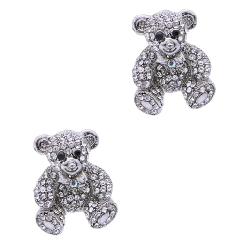LIFKOME Ansteckteddy Anstecker 2 Brosche Pin Brosche Schmuck Damen Tier Damen Brustpin Silber von LIFKOME