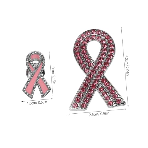 LIFKOME 2 Stück Broschen Brustkrebs Awareness Ribbon Pin aus Legiertem mit Strass Vielseitig Tragbare Anstecknadeln für Kleidung Rucksäcke Hüte Modische Charity accessoires für Frauen von LIFKOME