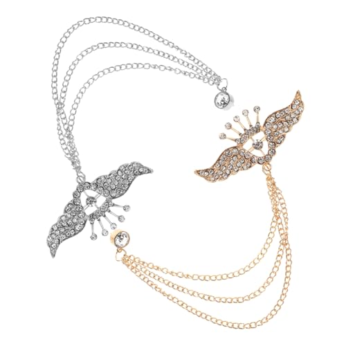 LIFKOME 2stücke Hängekettenbrosche Mit Quastenketten-flügel-design Anstecknadel Für Kleidung Schmuck Für Männer Und Frauen Für Party Hochzeit Und Geschäftskleidung von LIFKOME