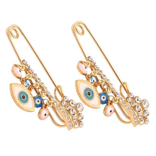LIFKOME 2 Stück Böser Blick Broschen Hängende Kette Anstecknadel Schmuck Für Frauen Und Mädchen von LIFKOME