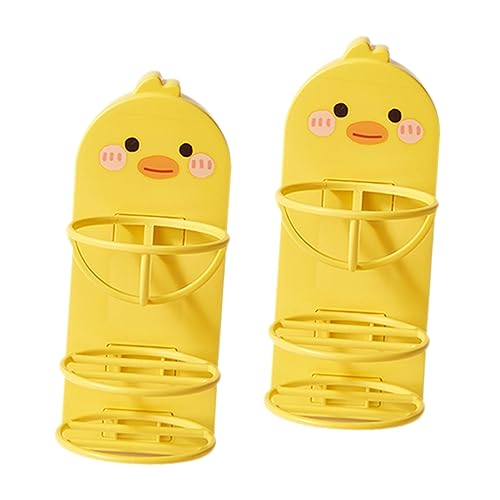 LIFKOME 2 Stück Cartoon Makeup Schwammhalter Makeup Schwamm Organizer Wandhalterung Bohren für Trocknende Beauty Schwämme Dekorativer Gelber Make Up Puff Ständer von LIFKOME