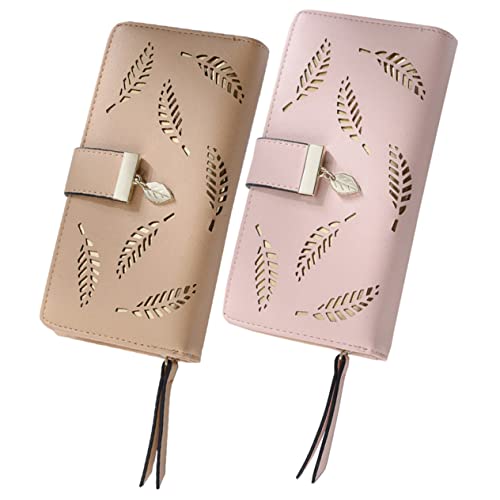 LIFKOME 2 Stück Damen Geldbörse PU Geldbeutel mit Muster Portable Kartenetui für Id und Geld Praktische Geldbörse für Viele Anlässe von LIFKOME