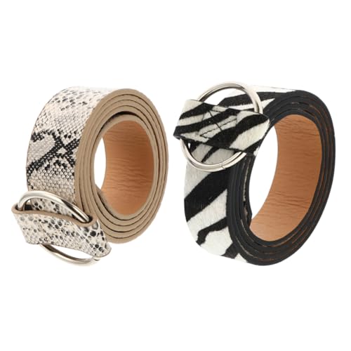 LIFKOME 2 Stück Damen Schlangenleder Gürtel Breiter Taillengürtel Kunstleder für Jeans und Kleider Einfach Verstellbar für Verschiedene von LIFKOME