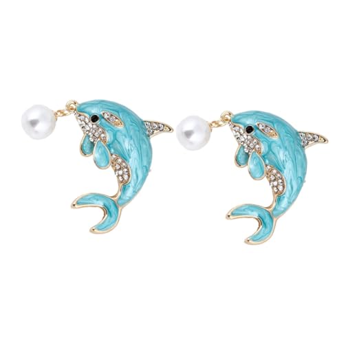 LIFKOME 2 Stück Delfinbroschen mit Strass Einzigartige Anstecknadeln für Damen Meerestier Design Schal und Kleidungsdekoration Langlebige Schmuckstücke Zinklegierung von LIFKOME