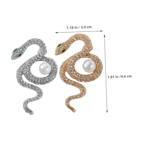 LIFKOME 2 Stück Elegante Schlangen brosche Funkelnden Strasssteinen Modisches Vielseitiges Anstecknadeldesign für Damenkleidung Schal und Accessoires Stilvolles Geschenk mit Symbolischer von LIFKOME