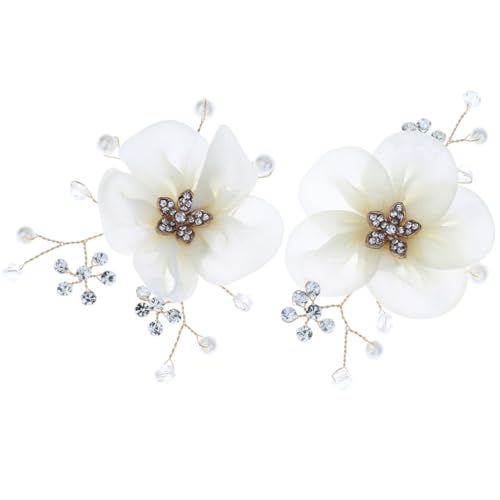 LIFKOME 2 Stück Elegante Schuhclips mit Perlenblumen Handgefertigte Hochzeitsschmuck dekoration Leicht und Vielseitig für Braut Festtags schuhe Veredeln Hochzeitsfeiern und Partys von LIFKOME