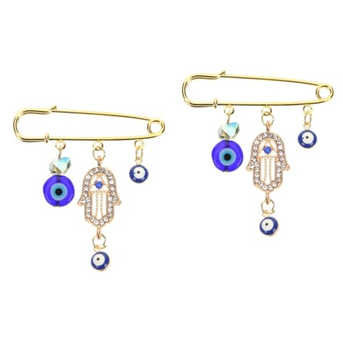 LIFKOME 2 Stück Evil Eye Brosche Anstecknadel für Damen und Herren Retro Pin mit Blauen Augen für Schals Cardigans Jacken und Taschen Schmuckdekoration für Verschiedene Anlässe von LIFKOME