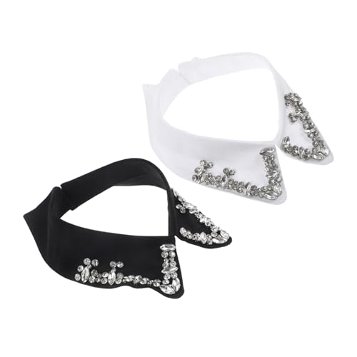 LIFKOME 2stücke Detachable Fake Collars Mit Glassteinen Für Abnehmbarer Blusenkragen Und Stilvolles Accessoire Aufwertung Ihrer Garderobe Für von LIFKOME
