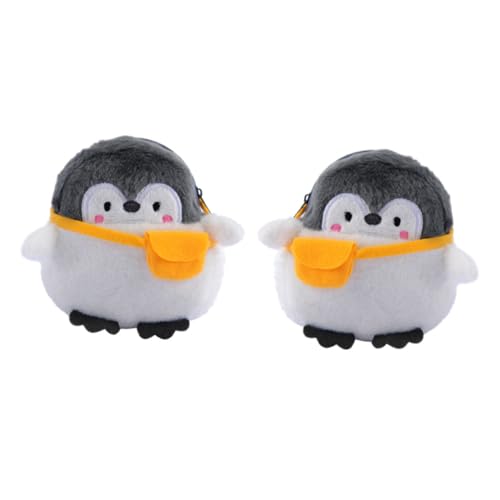LIFKOME 2stücke Münztasche Aus Plüsch Mit Cartoon-Pinguin-Design Praktischer Münzaufbewahrungsbehälter Für Damen Zur Aufbewahrung Von Münzen Schlüsseln Und Kleinen Accessoires von LIFKOME