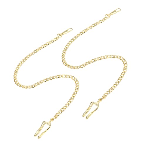 LIFKOME 2 Stück Goldfarbene Taschenuhrketten aus Verstellbar Verschleißfest Langlebig Modische Uhrenkette für Herren und Damen Geeignet für Westjacken und Schmuckzwecke von LIFKOME