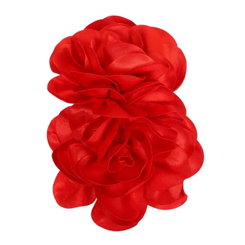 LIFKOME 2 Stück Große Handgefertigte Blumenbroschen Stoff Anstecknadeln mit Sicherem Verschluss Vielseitig für Mäntel Schals Taschen Auffälliges Design für Hochzeiten und Partys von LIFKOME