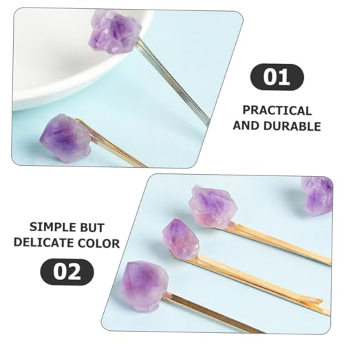 LIFKOME 2 Stück Haarnadeln mit Natürlichem Amethyst Kristallstein Stabile für Damen Vintage Haarschmuck Eleganter Brautschmuck und Festlicher Haar accessoire von LIFKOME