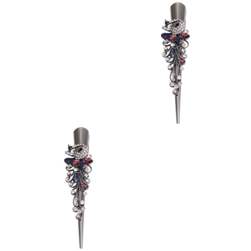 LIFKOME 2stücke Vintage Haarklammer Mit Bunten Strasssteinen Großer Duckbill Clip Aus Elegantes Haaraccessoire Für Damen Für Partys Und Alltag von LIFKOME