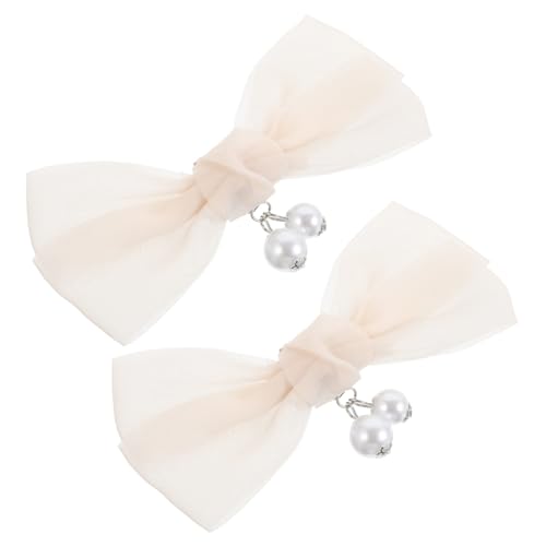 LIFKOME 2 Stück Handgefertigte Schleifen Schuhclips Abnehmbare Brautschuhe Dekorative Pumps Clips Elegante Stoff Schleife für Hochzeit Damen High Heels Accessoires von LIFKOME