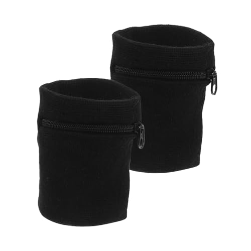 LIFKOME 2 Stück Handgelenk Geldbörsen Armband Mit Reißverschluss Schweißabsorbierend Baumwolle Für Herren Und Damen Für Laufen Fitnessstudio Und Sport Multifunktionale von LIFKOME