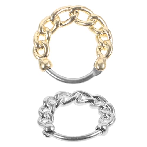 LIFKOME 2 Stück Hohler Nasenring Die Kette Nasenstecker Nicht Durchdringend Nasenreifen Nasenmanschetten Nasenring Für Frauen Nasenringe Für Teenager Mädchen Kleine Nasenringe von LIFKOME