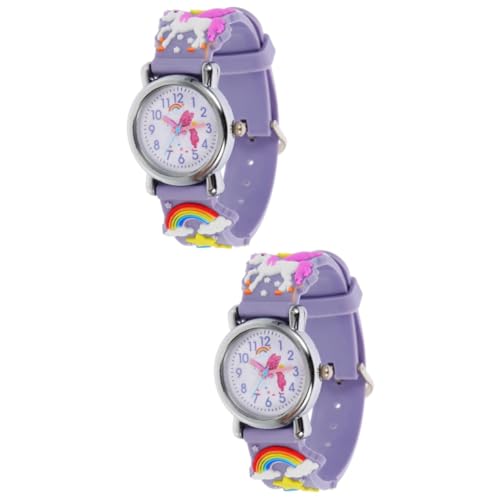 LIFKOME 2stücke Adorable Kinderuhr wasserdichte Silikon-Armbanduhr Für Jungen Und Mädchen Leicht Lesbar Verstellbares Design Für Schule Und Freizeit von LIFKOME