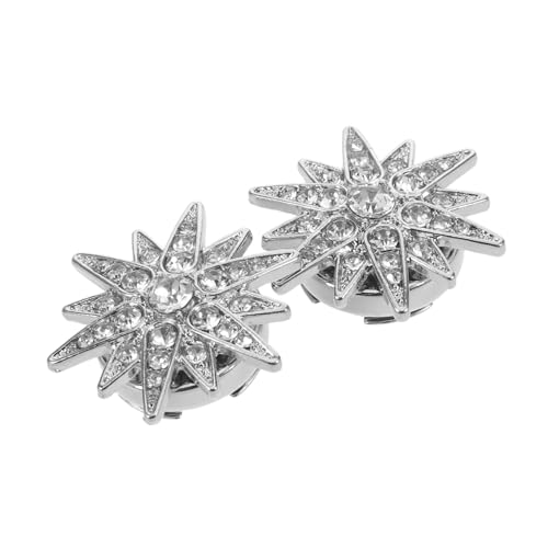 LIFKOME 2 Stück Knopfverzierungen mit Funkelnden Strasssteinen Sechszackiger Stern-design Metallische Blusen Jacken-accessoires für Damen und Herren Einfache Anbringung ohne Werkzeug von LIFKOME