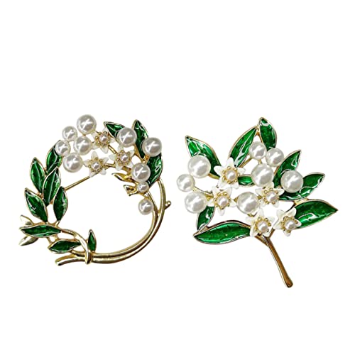 LIFKOME 2stücke Broschen Mit Garlandenform Perlenschmuck Für Für Hochzeiten Partys Und Anlässe Einzigartiges Design Bouquet Und Kranzform von LIFKOME