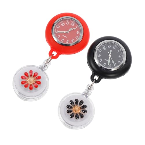 LIFKOME 2stücke Krankenschwesternuhr Taschenuhr Einziehbare Hängeuhr Pflegeservice Uhr Mit Entzückendem Muster Für Medizinisches Personal von LIFKOME