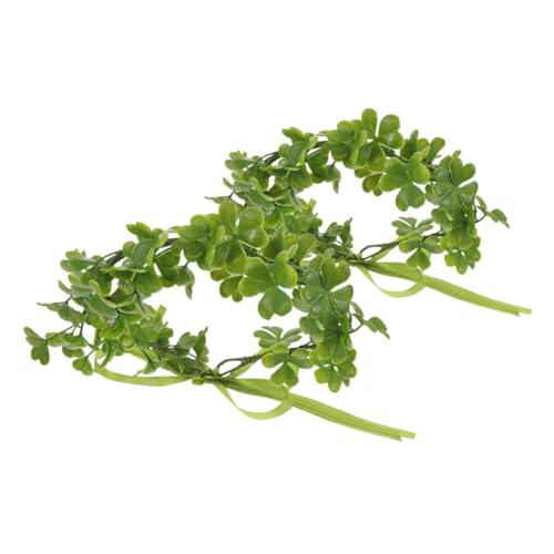 LIFKOME 2stücke Shamrock Wreath Headpiece Für Patrick Day Elegante Grüne Blumenkrone Vielseitiges Accessoire Für Hochzeiten Und Themenfeiern Stilvolles Haarband Für Frauen Und von LIFKOME