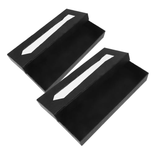 LIFKOME 2 Stück Krawattenboxen Mit Reißverschluss Für Herren Schwarze Krawattenaufbewahrung Kompakte Geschenkbox Für Anzugkrawatten Für Reisen Und Geschenke von LIFKOME