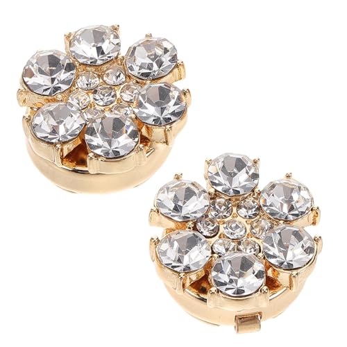 LIFKOME Vielseitiger Schmuckknopf Zum Anklipsen Für Damen Kristallschmuck Für Hemdblusenkleider Modisches Accessoire Blumendesign von LIFKOME