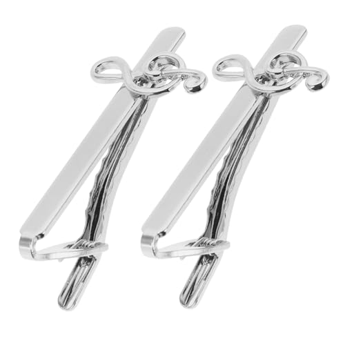 LIFKOME 2 Stück Kupfer Herren Krawattenklammern Musiknoten Retro Stil Langlebig Kompakt für Business Hemden Eleganter Krawattenhalter Professionelles Accessoire für Männer von LIFKOME
