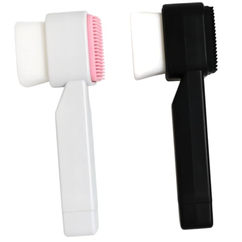 LIFKOME 2 Stück Manuelle Gesichtsreinigungsbürste Weiche Silikonbürste Doppelseitig Sanftes Peeling Porentiefe Reinigung für Frauen Make up entfernung und Hautpflege von LIFKOME