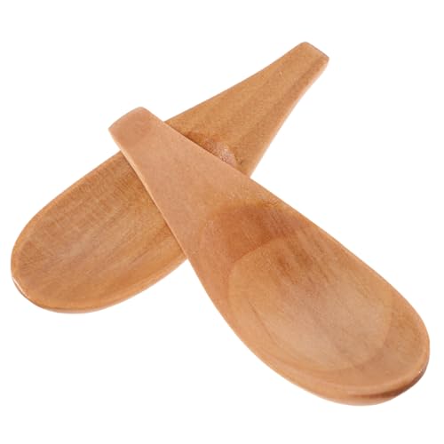 LIFKOME 2 Stück Maskenlöffel Löffel Küchenzubehör Badesalzlöffel Kaffeemesswerkzeug Gewürzlöffel Messlöffel Holzlöffel Honiglöffel Kaffeelöffel Kaffeelöffel Hellbraun Aus Holz von LIFKOME