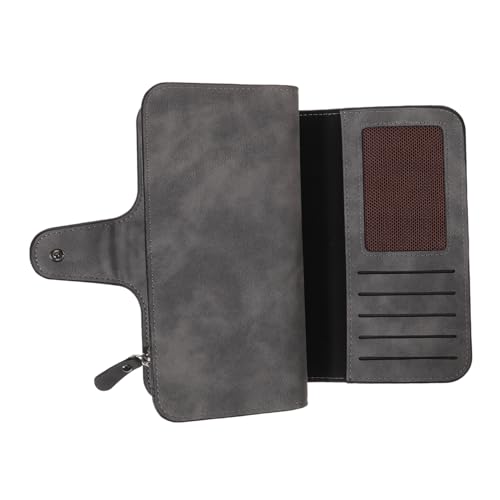LIFKOME 2 Stück Mattierte Pu-geldbörse 3-Fach Gefaltete Tasche Geldbörse Mit Druckknopfverschluss Kompakt Und Tragbar Für Damen (grau) von LIFKOME