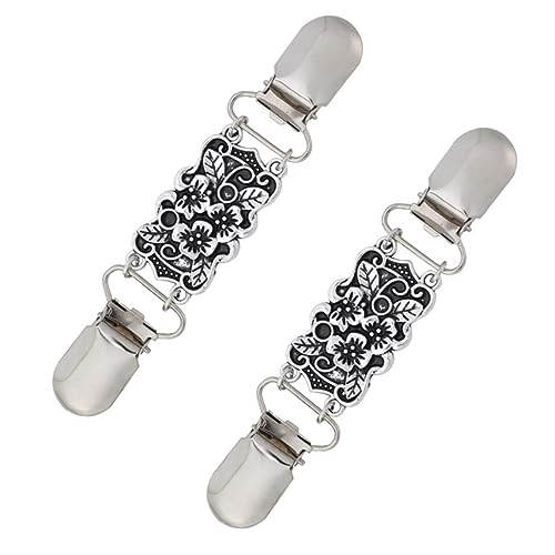 LIFKOME 2 Stück Metal Vintage Schal Clip Dekorativer Retro Pullover Clip mit Feiner Gravur Langlebiger Schalverschluss für Damen Modisches Accessoire für Strickjacken Kleider Schals von LIFKOME