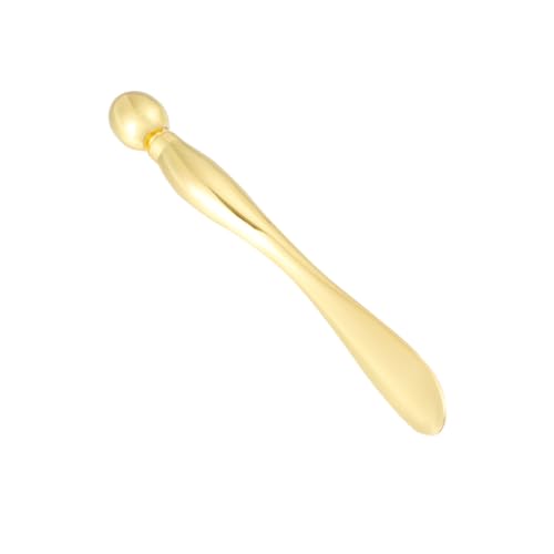 LIFKOME 2 Stück Metall Augenmassage sticks mit Löffel ende zur Cremeaufnahme Doppelseitiges Beauty tool für Bessere Augenpflege und Hautabsorption Kompakt Langlebig Goldfarben von LIFKOME