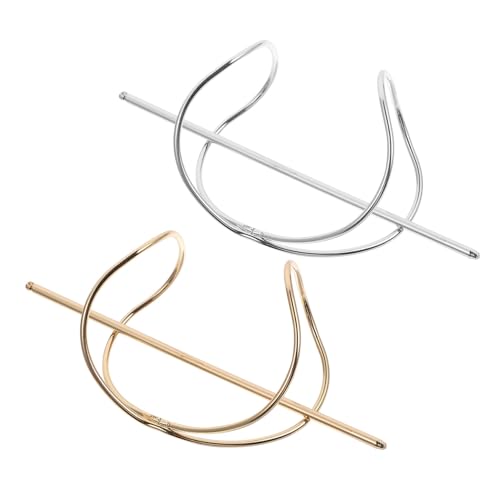 LIFKOME 2 Stück Metall Haarklammer Unregelmäßiger Gewundener Haarstab Langlebiger Haarschmuck für Dutt und Flechten Stilvoller Haarklammer Damen Geeignet für Haartypen Gold und Silber von LIFKOME