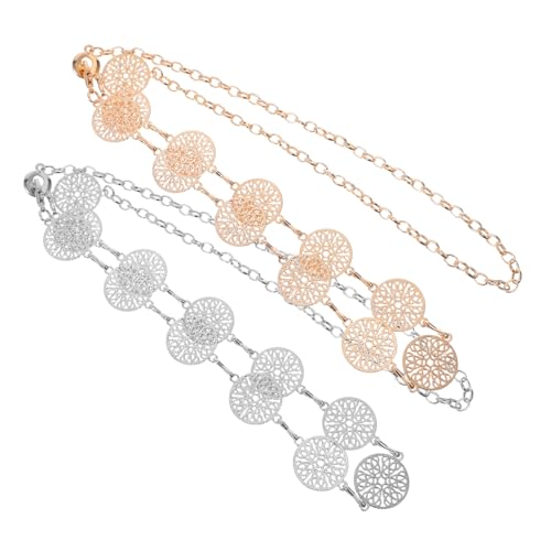 LIFKOME 2 Stück Metall Taillenkette Metall Kleidergürtel Boho Taillenbund Jeansgürtel Körperschmuck Für Frauen Und Mädchen Hüftdekoration von LIFKOME