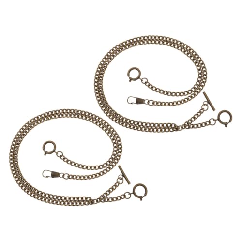 LIFKOME 2 Stück Metall Taschenuhr Kette für Herren O link Design Robuste Weste Kette Wallet Zubehör Vintage Bronze für Hochzeit und Alltag LIFKOME 2 Stück Metall Taschenuhr Kette für Herren O link Design Robuste Weste Kette Wallet Zubehör Vintage Bronze für Hochzeit und Alltag von LIFKOME