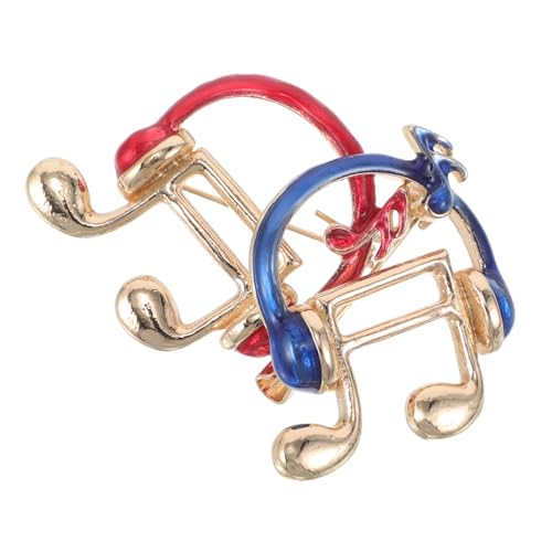 LIFKOME 2 Stück Musik-anstecknadeln: Musiknoten-kopfhörer-brosche Für Damen Und Mädchen, Schal, Pullover, Anstecknadeln, Hochzeit, Weihnachten, Kostüm-accessoires von LIFKOME