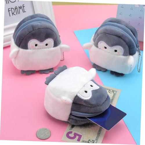 LIFKOME 2 Stück Niedlicher Mini Münzbeutel Pinguin Plüsch Geldbörse Cartoon Kosmetiktasche Leicht Tragbar für Damen Mädchen Geschenk Alltag von LIFKOME